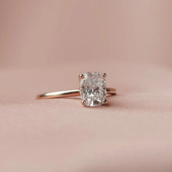 1.5 - 3.5 CT Cushion Moissanite Solitaire Engagement Ring