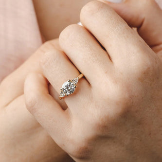 1.5 - 3.5 CT Round Moissanite Three Stone Engagement Ring