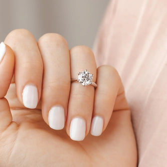 1 - 3 CT Round Moissanite Solitaire Engagement Ring