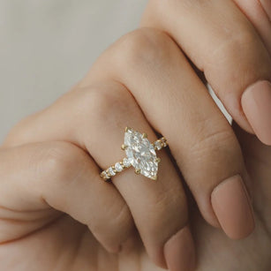 2.0 - 4.0 CT Marquise Moissanite Pave setting Engagement Ring