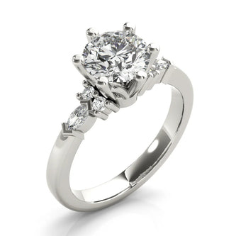 2.0 - 4.0 CT Round Moissanite Cluster Style Engagement Ring