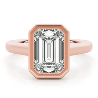 1.5 - 3.5 CT Emerald Moissanite Bezel Solitaire Engagement Ring