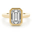 1.5 - 3.5 CT Emerald Moissanite Bezel Style Engagement Ring