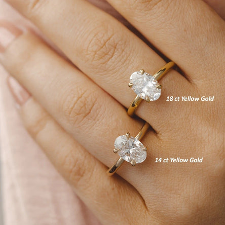 2.0-3.0 CT Oval Cut Moissanite Solitaire Engagement Ring