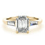 1.75 - 2.5 CT Emerald Cut Moissanite Three Stone Engagement Ring
