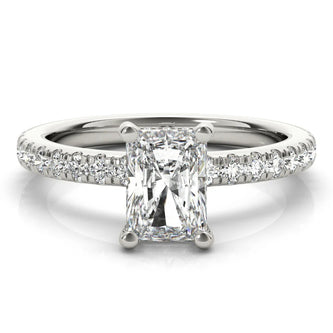 2.0 - 4.0 CT Radiant Moissanite Pave Setting Engagement Ring