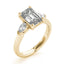 1.5 - 2.5 CT Emerald Moissanite Three Stone Engagement Ring