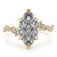 2.5 - 4.0 CT Marquise Moissanite Cluster Style Engagement Ring