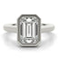 1.5 - 3.5 CT Emerald Moissanite Bezel Style Engagement Ring
