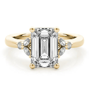 2.0 - 4.0 CT Emerald Cut Moissanite Cluster Style Engagement Ring