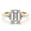 2.0 - 4.0 CT Emerald Cut Moissanite Cluster Style Engagement Ring