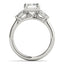 1.5 - 2.5 CT Emerald Moissanite Three Stone Engagement Ring