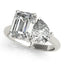 4.0 TCW Pear & Emerald Moissanite Two Stone Engagement Ring