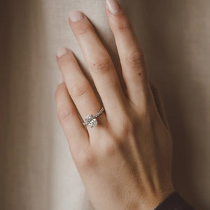 1.5 - 2.5 CT Oval Cut Moissanite Pave Setting Engagement Ring