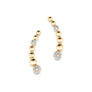 0.12 TCW Round Moissanite Diamond Ear Crawler Earrings - crownmoissanite