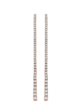 2.21 TCW Round Moissanite Diamond Long Drop Earrings - crownmoissanite