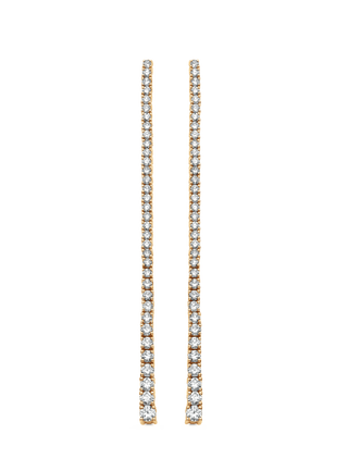 2.21 TCW Round Moissanite Diamond Long Drop Earrings - crownmoissanite