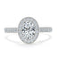 1.0 CT Oval Cut Halo Pave Moissanite Engagement Ring - crownmoissanite