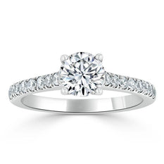 0.75 CT Round Cut Solitaire Moissanite Engagement ring - crownmoissanite