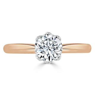 0.75 CT Round Cut Solitaire Moissanite Engagement Ring - crownmoissanite