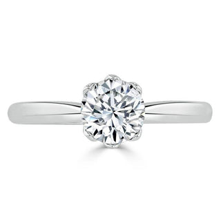 0.75 CT Round Shaped Moissanite Solitaire Engagement Ring - crownmoissanite