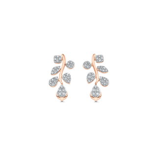 0.97 TCW Round Moissanite Diamond Cluster Drop Earrings - crownmoissanite