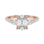 2.10 CT Oval Shaped Moissanite Three Stones Engagement Ring - crownmoissanite
