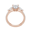 2.10 CT Oval Shaped Moissanite Three Stones Engagement Ring - crownmoissanite