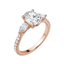 2.10 CT Oval Shaped Moissanite Three Stones Engagement Ring - crownmoissanite