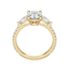 2.10 CT Oval Shaped Moissanite Three Stones Engagement Ring - crownmoissanite