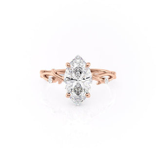 1.58 CT Marquise Cut Solitaire Twig Style Moissanite Engagement Ring - crownmoissanite