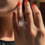 2.10 CT Pear Cut Hidden Halo & Pave Moissanite Engagement Ring - crownmoissanite