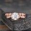 1.50 CT Round Cut Solitaire Milgrain Style Moissanite Bridal Ring Set - crownmoissanite