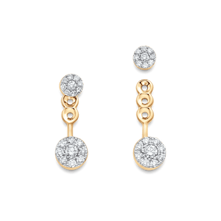 0.52 TCW Round Moissanite Diamond Ear Jacket Earrings - crownmoissanite