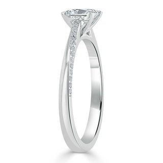 0.75 CT Princess Cut Solitaire Moissanite Engagement Ring - crownmoissanite