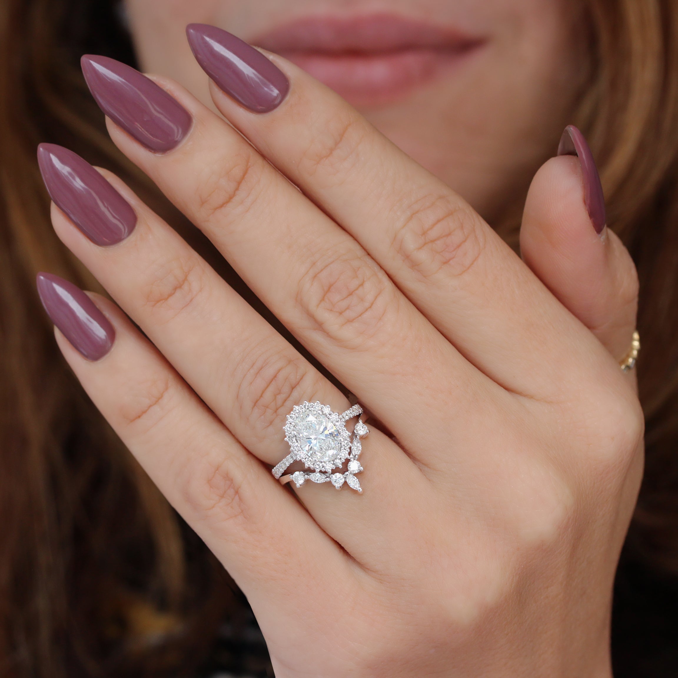 0.70 CT Oval Moissanite Vintage Engagement Ring