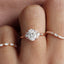 1.0 CT Oval Moissanite Cluster Engagement Ring