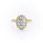 2.10 CT Oval Cut Halo Pave Setting Moissanite Engagement Ring - crownmoissanite