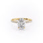 2.10 CT Oval Cut Solitaire Pave Setting Moissanite Engagement Ring - crownmoissanite