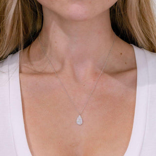 0.19 TCW Pear Moissanite Minimalist Necklace - crownmoissanite