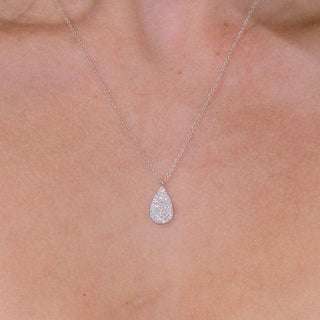 0.19 TCW Pear Moissanite Minimalist Necklace - crownmoissanite