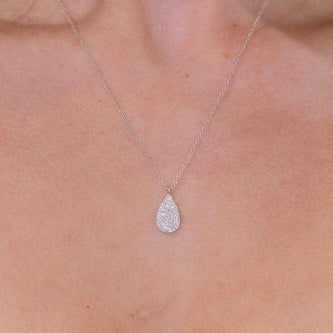 0.19 TCW Pear Moissanite Minimalist Necklace - crownmoissanite
