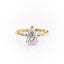 2.0 CT Pear Shaped Moissanite Hidden Halo Twisted Rope Engagement Ring - crownmoissanite