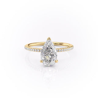 2.0 CT Pear Shaped Moissanite Solitaire Engagement Ring - crownmoissanite