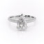 2.0 CT Pear Cut Solitaire Triple Pave Setting Moissanite Engagement Ring - crownmoissanite