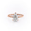 2.0 CT Pear Shaped Moissanite Hidden Halo Twisted Rope Engagement Ring - crownmoissanite