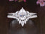 0.75 Carats Pear Shape Cluster Moissanite Diamond Bridal Ring Set - crownmoissanite