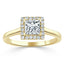 1.0 CT Princess Shaped Moissanite Halo Engagement Ring - crownmoissanite