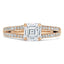 1.0 CT Asscher Cut Solitaire Split Shank Setting Moissanite Engagement Ring - crownmoissanite