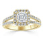 1.0 CT Asscher Cut Halo Split Shank Setting Moissanite Engagement Ring - crownmoissanite